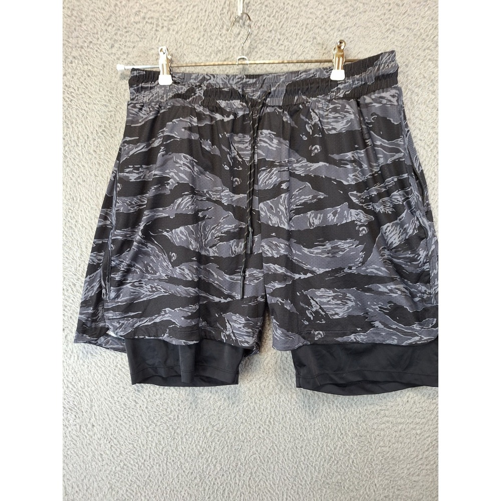 Savage Tacticians Hybrid Shorts Mens 2XL (Fits 32x8) Gray Black Camo Print Lined